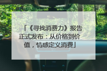 《寻找消费力》报告正式发布：从价格到价值，情感定义消费