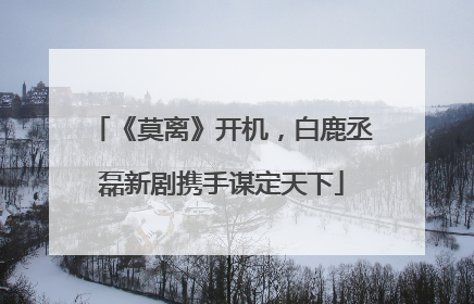 《莫离》开机，白鹿丞磊新剧携手谋定天下