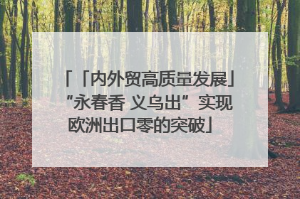 「内外贸高质量发展」“永春香 义乌出”实现欧洲出口零的突破