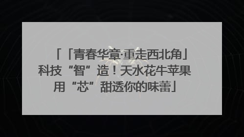 「青春华章·重走西北角」科技“智”造！天水花牛苹果用“芯”甜透你的味蕾