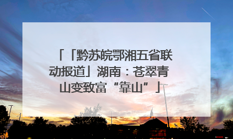 「黔苏皖鄂湘五省联动报道」湖南：苍翠青山变致富“靠山”