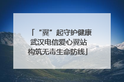 “翼”起守护健康 武汉电信爱心翼站构筑无毒生命防线