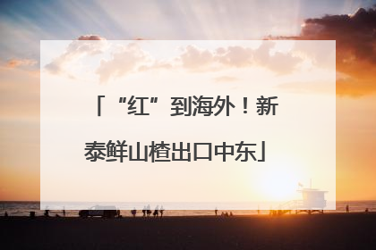 “红”到海外！新泰鲜山楂出口中东