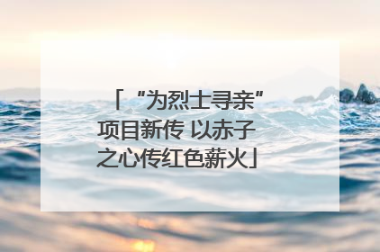 “为烈士寻亲”项目新传 以赤子之心传红色薪火