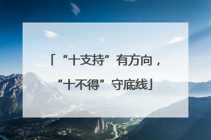 “十支持”有方向，“十不得”守底线