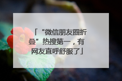 “微信朋友圈折叠”热搜第一，有网友直呼舒服了