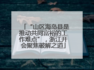 “山区海岛县是推动共同富裕的工作难点”，浙江开会聚焦破解之道