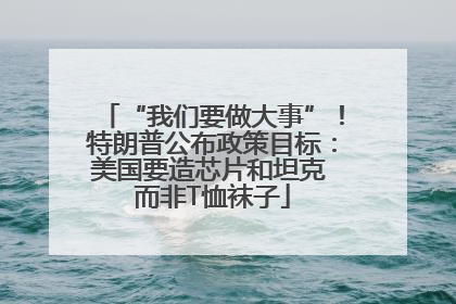 “我们要做大事”！特朗普公布政策目标：美国要造芯片和坦克 而非T恤袜子