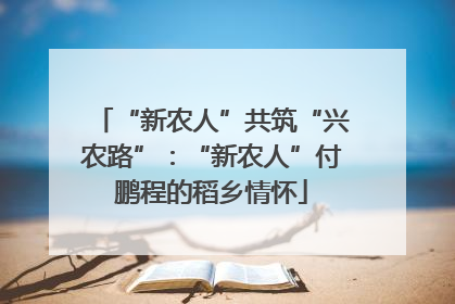“新农人”共筑“兴农路”：“新农人”付鹏程的稻乡情怀