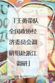 王勇带队全国政协经济委员会调研组赴浙江调研