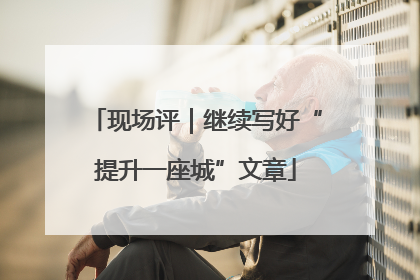现场评｜继续写好“提升一座城”文章