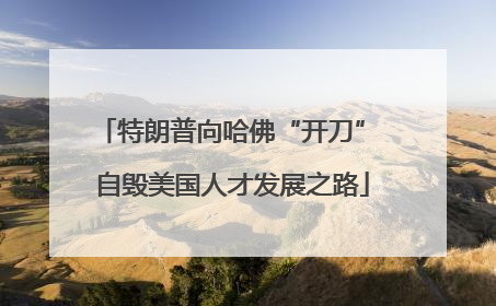 特朗普向哈佛“开刀” 自毁美国人才发展之路