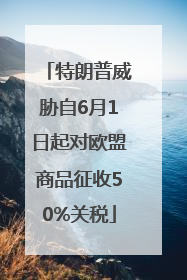 特朗普威胁自6月1日起对欧盟商品征收50%关税