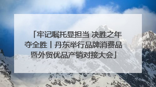 牢记嘱托显担当 决胜之年夺全胜丨丹东举行品牌消费品暨外贸优品产销对接大会