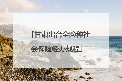 甘肃出台全险种社会保险经办规程