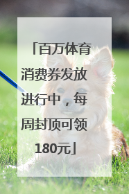 百万体育消费券发放进行中，每周封顶可领180元