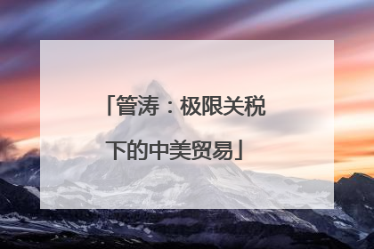 管涛：极限关税下的中美贸易