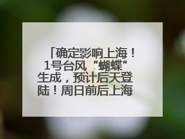 确定影响上海！1号台风“蝴蝶”生成，预计后天登陆！周日前后上海有明显降水