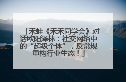 禾蛙《禾禾同学会》对话欧阳泽林：社交网络中的“超级个体”，反常规重构行业生态！