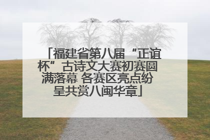 福建省第八届“正谊杯”古诗文大赛初赛圆满落幕 各赛区亮点纷呈共赏八闽华章