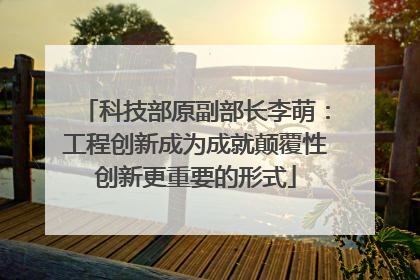 科技部原副部长李萌：工程创新成为成就颠覆性创新更重要的形式
