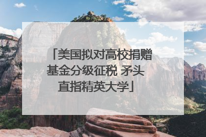 美国拟对高校捐赠基金分级征税 矛头直指精英大学