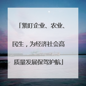 紧盯企业、农业、民生，为经济社会高质量发展保驾护航