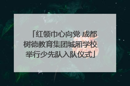 红领巾心向党 成都树德教育集团城厢学校举行少先队入队仪式