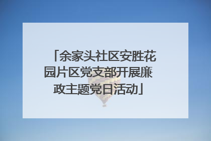 余家头社区安胜花园片区党支部开展廉政主题党日活动