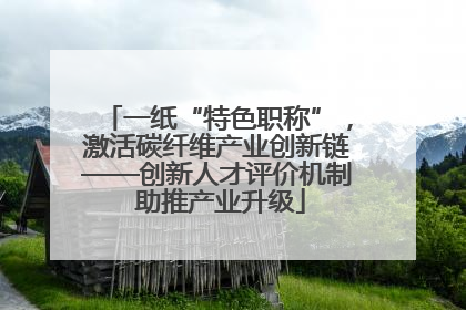 一纸“特色职称”，激活碳纤维产业创新链——创新人才评价机制 助推产业升级
