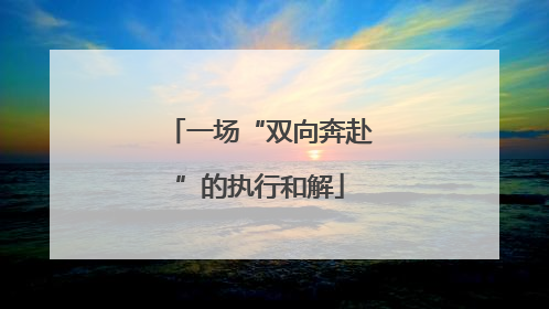 一场“双向奔赴”的执行和解