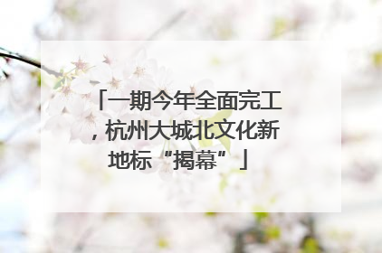 一期今年全面完工，杭州大城北文化新地标“揭幕”