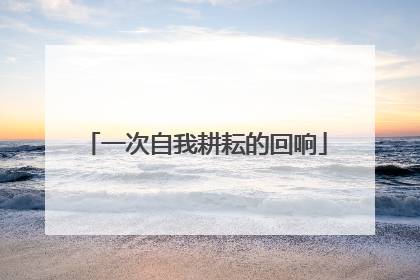 一次自我耕耘的回响