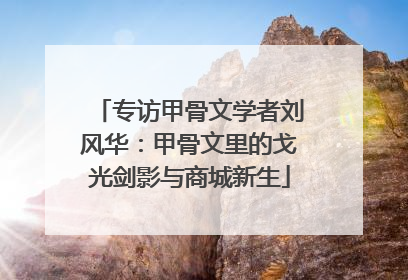 专访甲骨文学者刘风华：甲骨文里的戈光剑影与商城新生