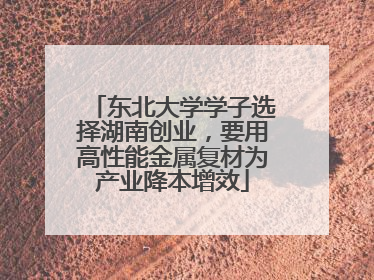 东北大学学子选择湖南创业，要用高性能金属复材为产业降本增效