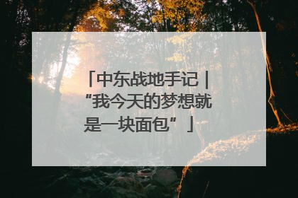 中东战地手记｜“我今天的梦想就是一块面包”