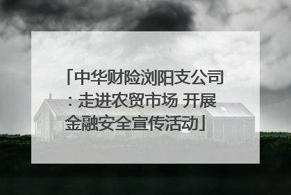 中华财险浏阳支公司：走进农贸市场 开展金融安全宣传活动