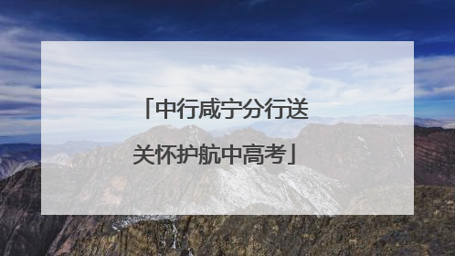 中行咸宁分行送关怀护航中高考