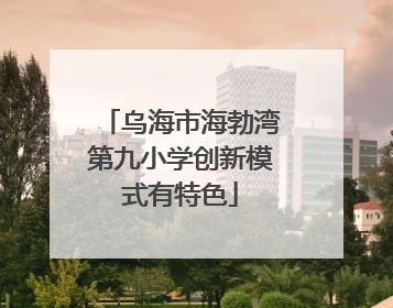 乌海市海勃湾第九小学创新模式有特色