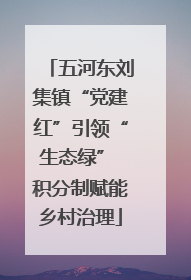 五河东刘集镇“党建红”引领“生态绿” 积分制赋能乡村治理