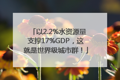 以2.2%水资源量支撑17%GDP，这就是世界级城市群！