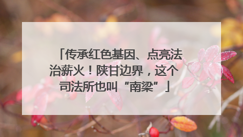 传承红色基因、点亮法治薪火！陕甘边界，这个司法所也叫“南梁”