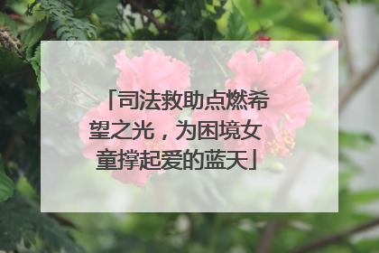 司法救助点燃希望之光，为困境女童撑起爱的蓝天