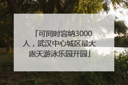 可同时容纳3000人，武汉中心城区最大露天游泳乐园开园