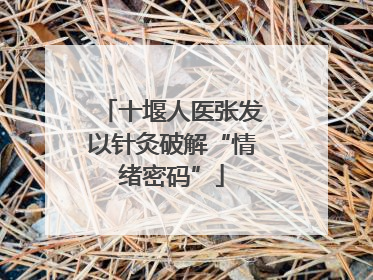 十堰人医张发以针灸破解“情绪密码”