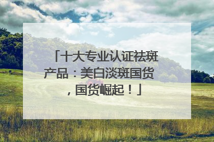 十大专业认证祛斑产品：美白淡斑国货，国货崛起！