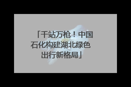 千站万枪！中国石化构建湖北绿色出行新格局