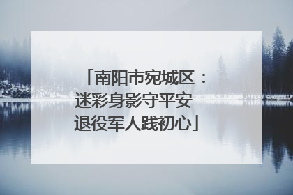 南阳市宛城区：迷彩身影守平安 退役军人践初心