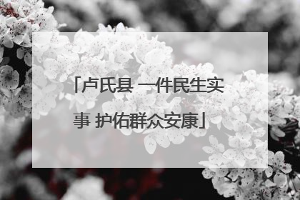 卢氏县 一件民生实事 护佑群众安康