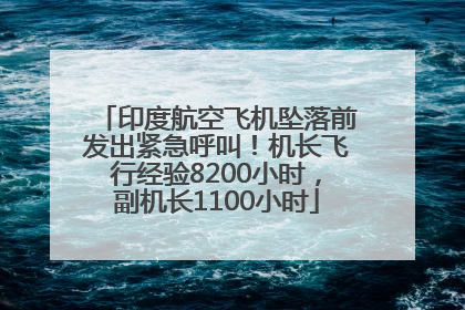 印度航空飞机坠落前发出紧急呼叫！机长飞行经验8200小时，副机长1100小时